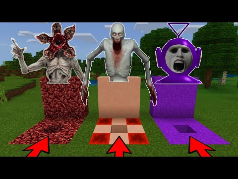 MCPE: DO NOT CHOOSE THE WRONG HOLE (SCP-096, Demogorgon & Tinky Winky)