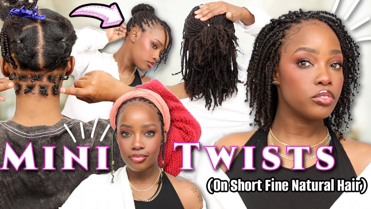 🤯🤯 HIDDEN SECRET! 4a/4b Afro Kinky Coily BULK HAIR MINI TWISTS: Type 4 Fine Natural Hair HACK!