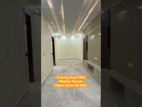 Drawing Room With Modular Kitchen 3bhk 90gaz Rohini Sector 24 Delhi Call 9711681895