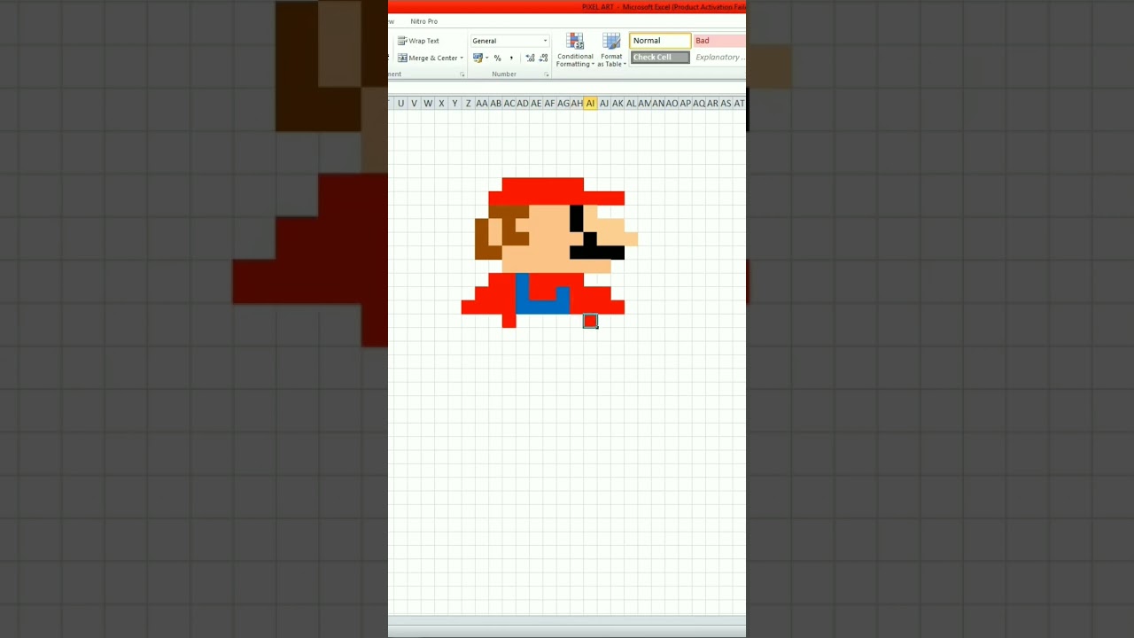 PART 1 HOW TO DRAW MARIO EXCELL PIXEL ART #mario#supermario #speedup