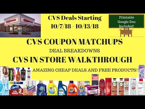 CVS Coupon Deals Starting 10/7/18~CVS Coupon Matchups~Walkthrough Lots of Cheap Products & Free! Video