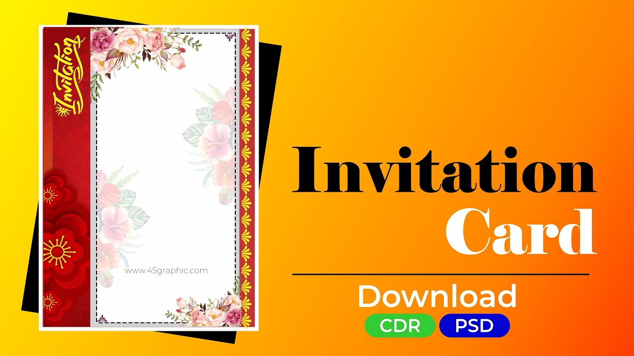 Invitation card template free download | How to create invitation card. Hindi aamantran card