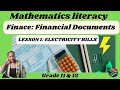 Grade 12 Maths Literacy Finance Financial Documents