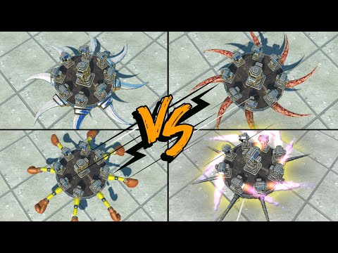 DEADLY SPIKE SPINNER BATTLE | 4 VS 4 | 3 ROUNDS - Animal Revolt Battle Simulator