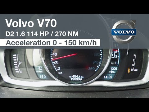 Volvo V70 D2 Powershift 114 HP Acceleration 0 - 150 km/h