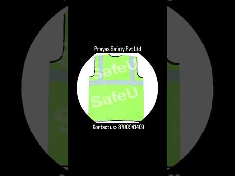 Plain polyester green reflective safety jacket, for construc...