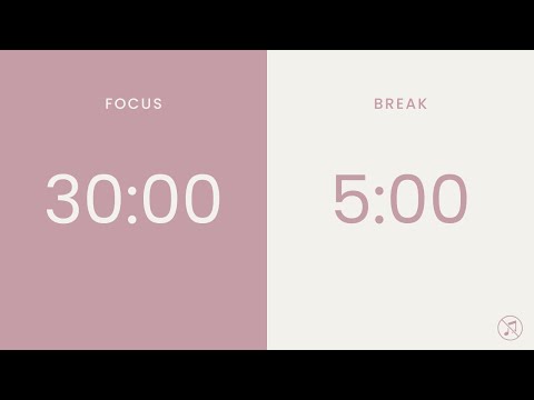 30/5 Pomodoro Timer | 3 x 30 min | Focus | Study | Reflection | Productivity