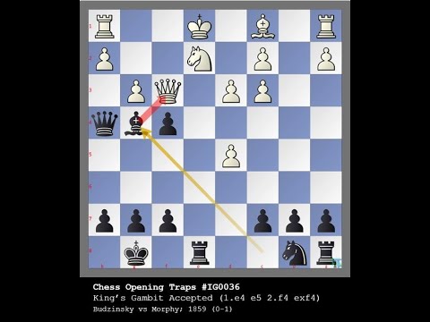Chess Opening Traps No:IG0036 - King’s Gambit Accepted #Chesstips #chessmoves #ChessTraps