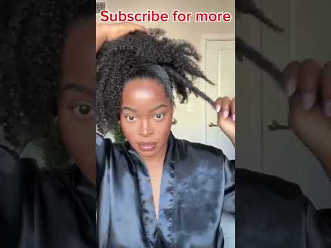 Curly Hairstyle😎Wrap Around Drawstring Ponytail For Black Women Natural Clip In Ponytail #elfinhair
