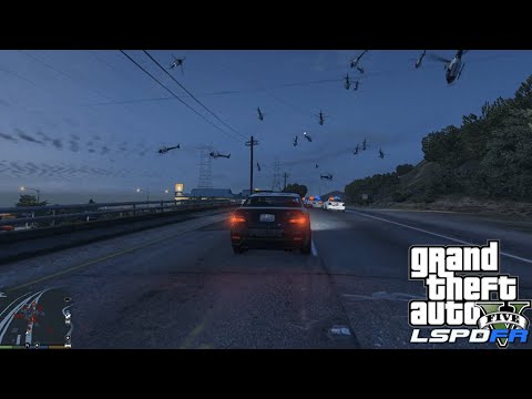 20 Cars, 20 Helicopters - LSPDFR Backup Overload in GTA V - Police Mod - No Commentry #gtav #gtamods