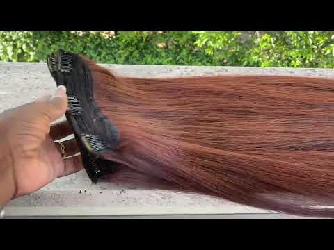 Fascia unica Extension con clip    capelli veri remy colore rosso