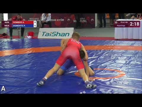 Repechage FS - 41 kg: A. GOMBOS (HUN) v. P. DOMENTE (MDA)