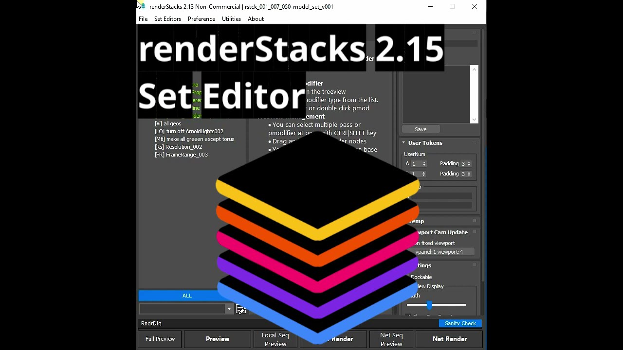 remderStacks 2.15 SetEditor