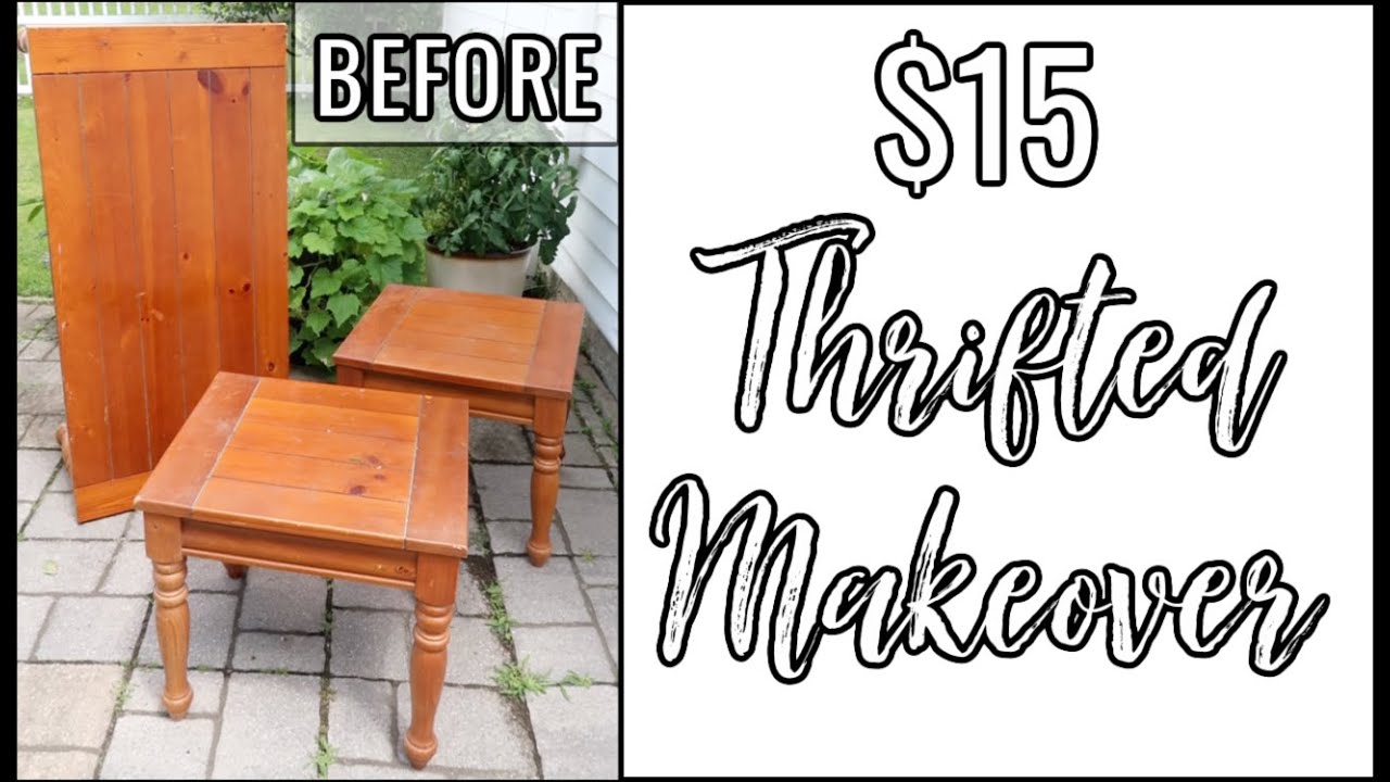THRIFTED FURNITURE MAKEOVER | COFFEE TABLE & TWO END TABLES | $15 PROJECT!!!