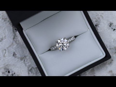 Two Carat Round Diamond Band Lab Diamond Engagement Ring | Ada Diamonds