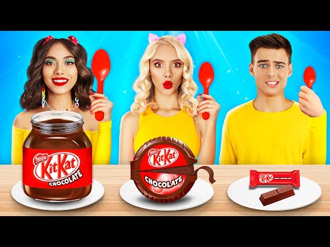 Big, Medium and Small Chocolate Plate Challenge | Epic Giant vs Tiny Food War by RATATA CHALLENGE