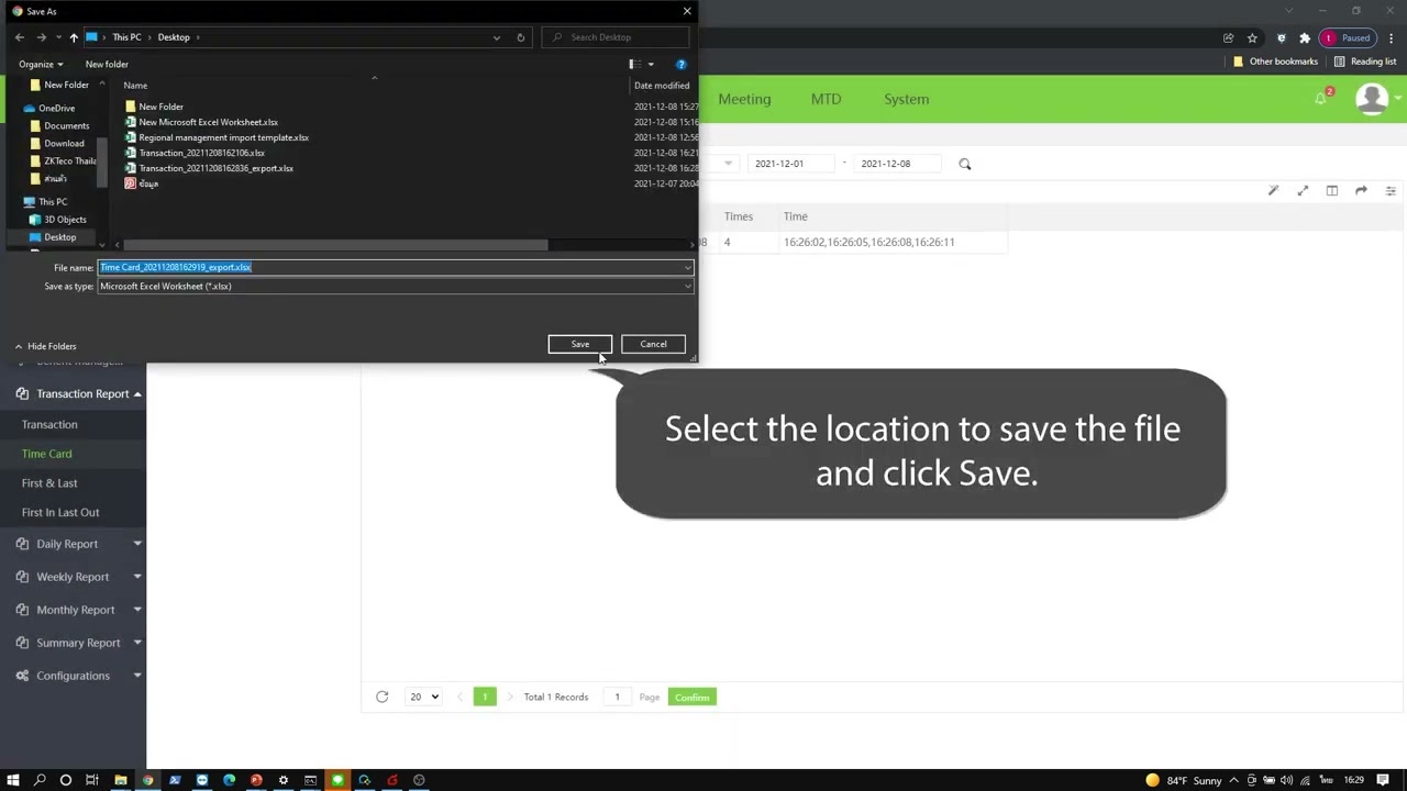 ZKTeco BioTime Tutorial – How to export reports