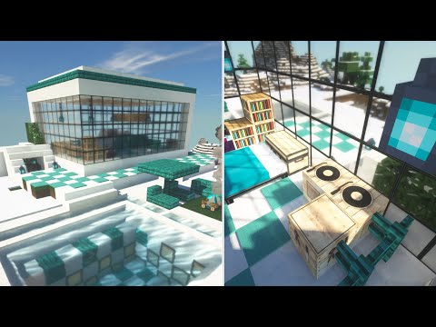 Ultimate Minecraft Hill Top Glass House with Heated Pool