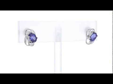 Classy 2.00 carats Sapphire earrings in Sterling Silver Style SE6974 by Peora Jewelry
