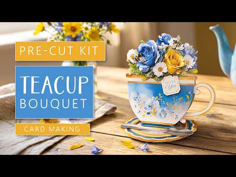 Teacup Card Making Kit | Makes 8 Cards, All Pre-Cut Pieces