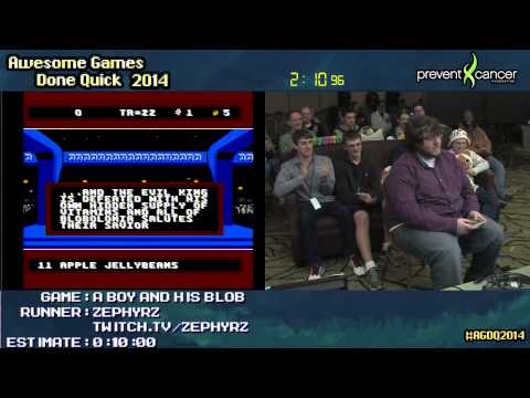 A Boy and His Blob :: SPEED RUN (0:02:10) [NES] Live by Zephyrz #AGDQ 2014