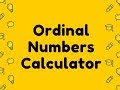 Ordinal Number Calculator Video