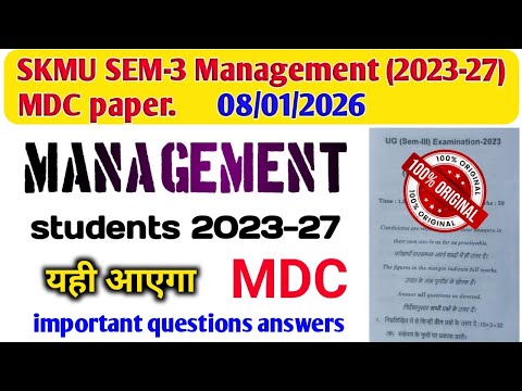 MDC Management SEM 3 SKMU Important Long & Short Questions