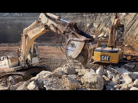 Terex RH30F With Ripper Attachment Working With Caterpillar 385C Excavator - Sotiriadis Mining Works