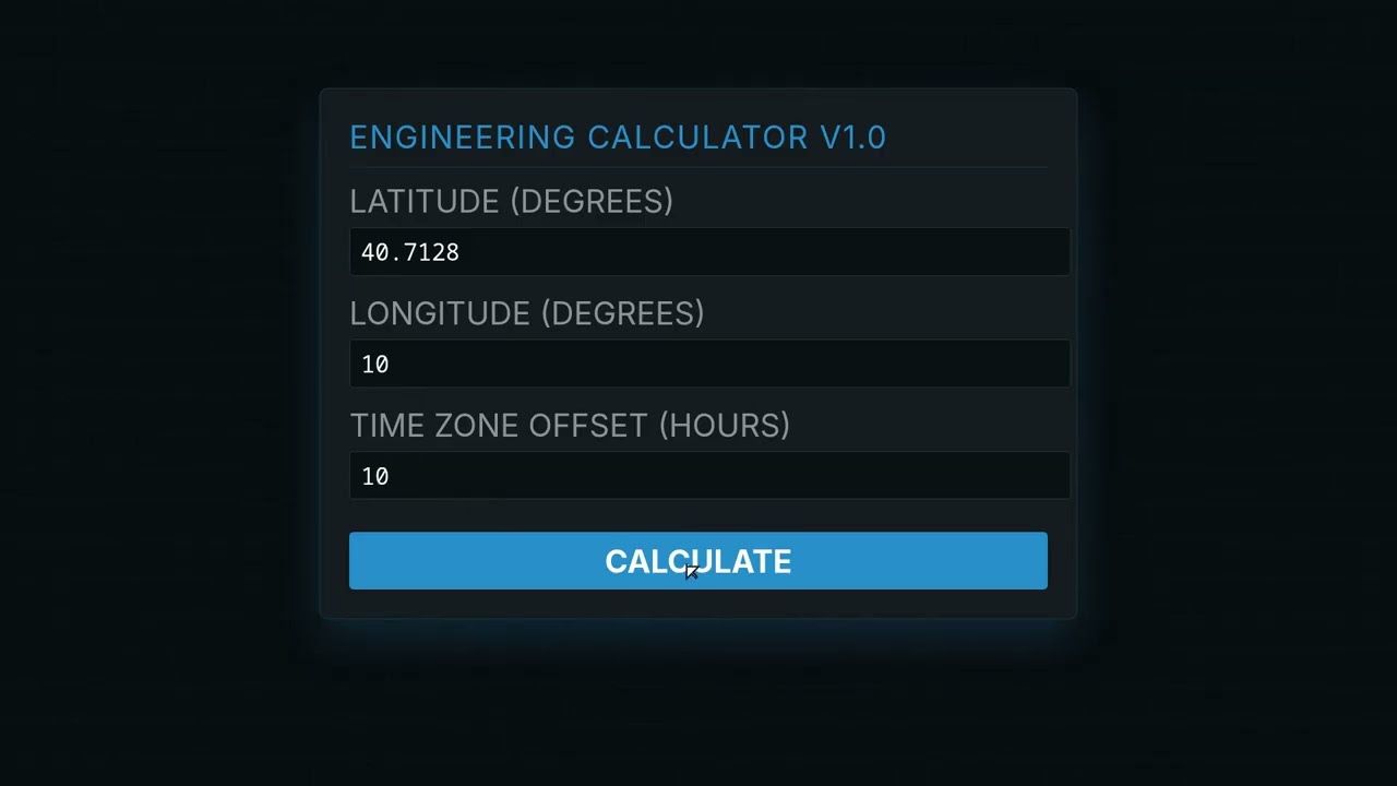 Sunrise Interactive Calculator