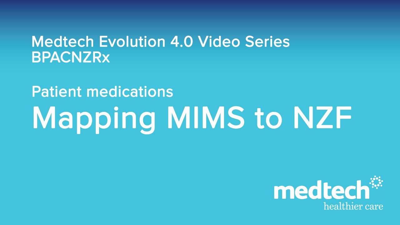 BPACNZRx Mapping MIMS to NZF Medications