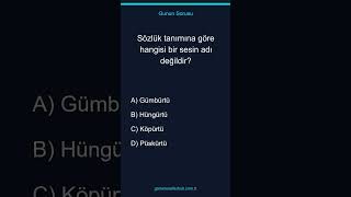 Sözlük tanımına göre hangisi bir sesin adı değildir?