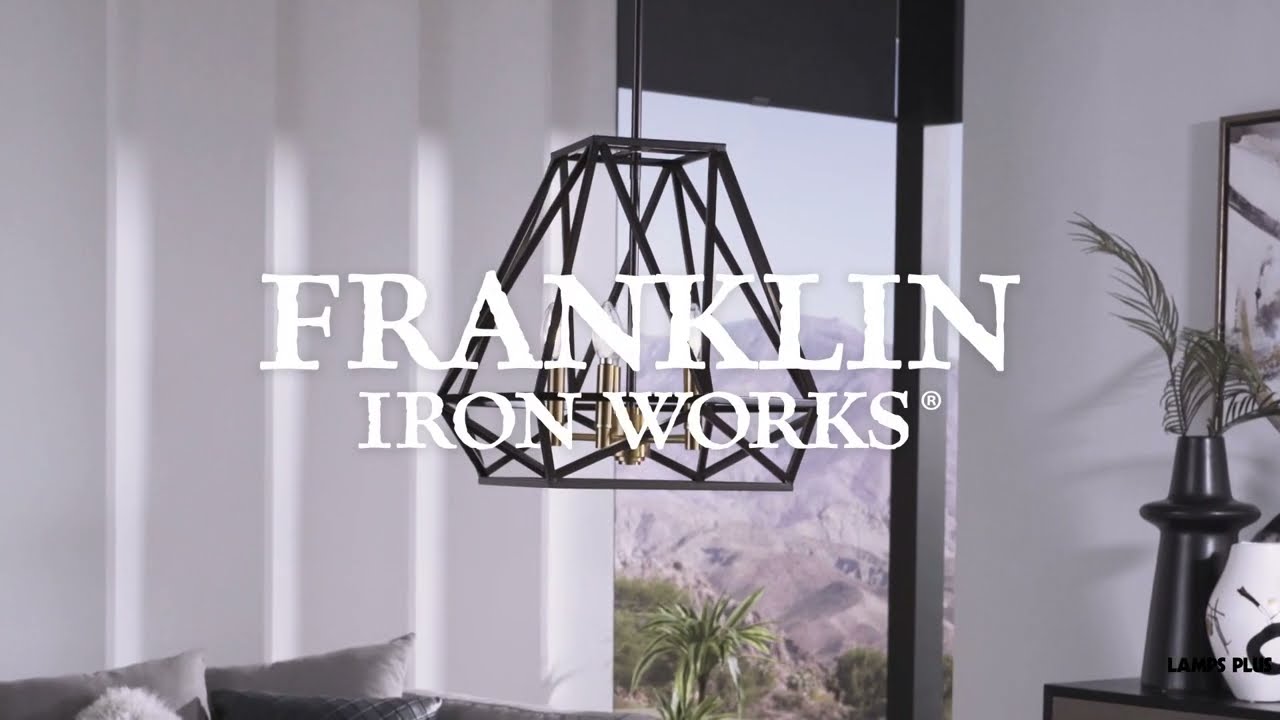 Video1 of Franklin Iron Works Hawking 20" Wide Bronze 5-Light Pendant Chandelier