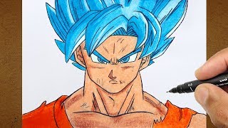 Como Desenhar e Pintar o Goku Super Saiyan Blue | Dragon Ball Super