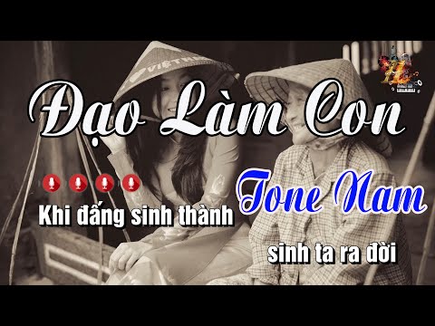 Karaoke Đạo Làm Con Tone Nam | Nhạc Sống Nguyễn Linh