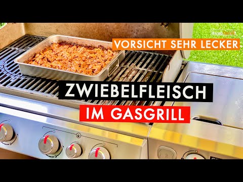 ONION MEAT IN THE GAS GRILL / CAUTION: VERY TASTY / Party recipe