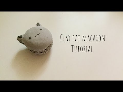 Clay cat macaron tutorial