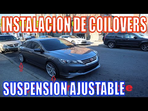 How to install coilovers on a Honda Accord - shock absorbers - adjustable suspension installation