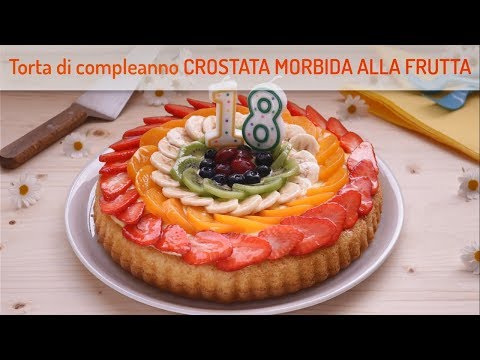 Torta di compleanno CROSTATA MORBIDA ALLA FRUTTA🍓🍒🥝 | Ricetta facile | Lorenzo in cucina