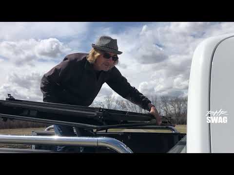 Bed Cover Attaches in Seconds - LOMAX Black URE Hard Folding Truck Bed Cover - RHR Swag