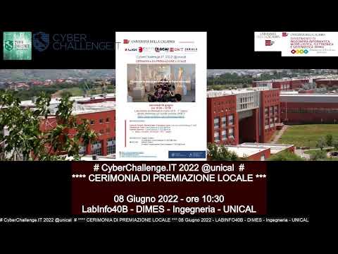 CyberChallenge.IT 2022 @unical --- CERIMONIA DI PREMIAZIONE LOCALE