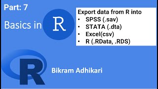 Export data from R into spss (SAV), stata (dta), excel(csv) and R (RData, RDS) | Part-7