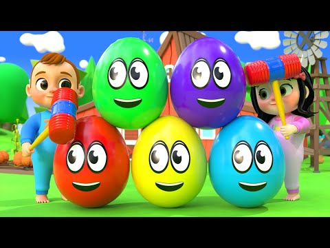 Learning Colors and Numbers Songs | Colorful Eggs on the Farm | Melly Nursery Rhymes & Kids Songs