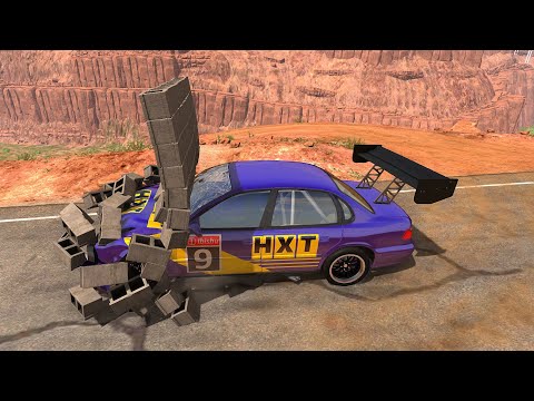 High Speed Driving Through Brick Wall Crashes - BeamNG.drive Cars Vs Brick Wall (Crash Test)
