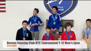 Boston Fencing Club RYC Tournament Y-12 Men's Epee Marcus Metaled