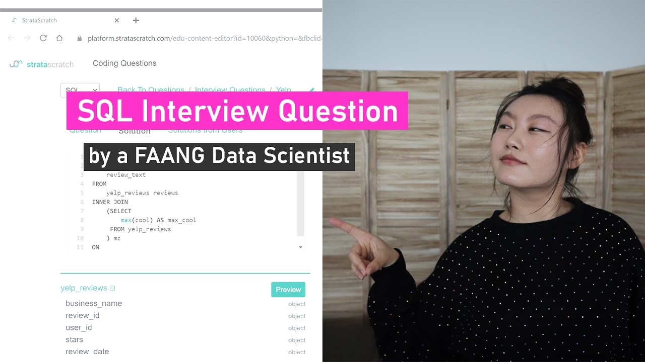 SQL Data Science Interview Questions and Answers (interview style walk-through) | SQL Sundays #4
