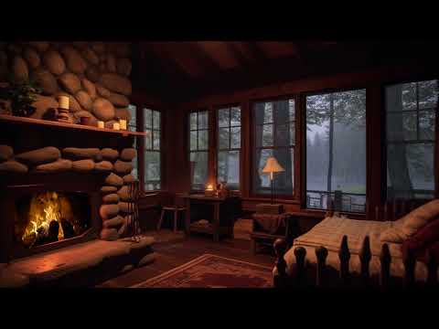 10 Hours⚡Cozy Cabin Porch with Heavy Rainstorm   Relaxing Rain Sounds for Sleeping, Studying & Relax
