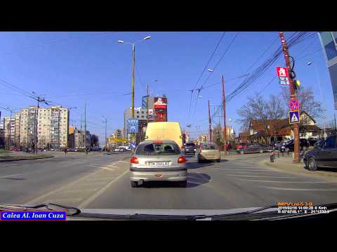 Timelapse 8x. City driving in Timişoara: Universitate - Auchan Nord