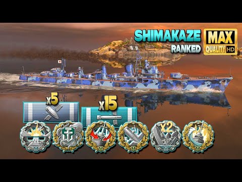 Destroyer Shimakaze: Silent killer on map Land of Fire - World of Warships