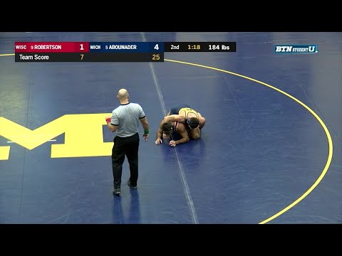 Big Ten Wrestling: 184 LBs - Michigan's Domenic Abounader vs. Wisconsin's Ricky Robertson