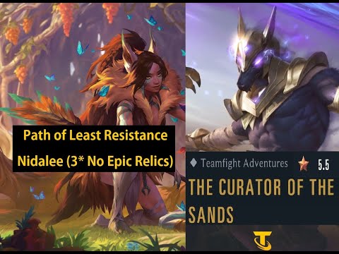 Nidalee vs Nasus (3* No Epic Relics) - Curator of the Sands - Teamfight Adventures - Shurima Win